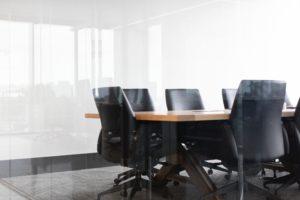 chairs in company boardroom