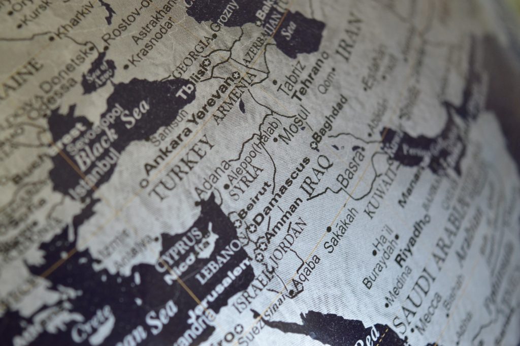 map showing middle east