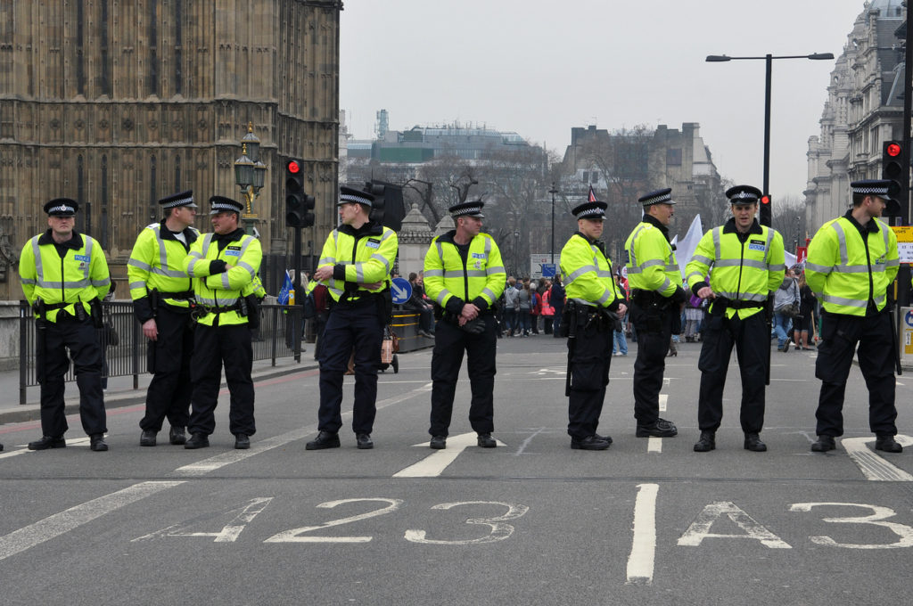 Police Stand Guard in London