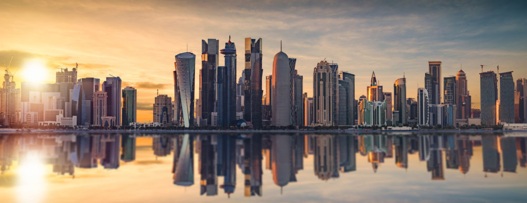Doha Skyline at sunset