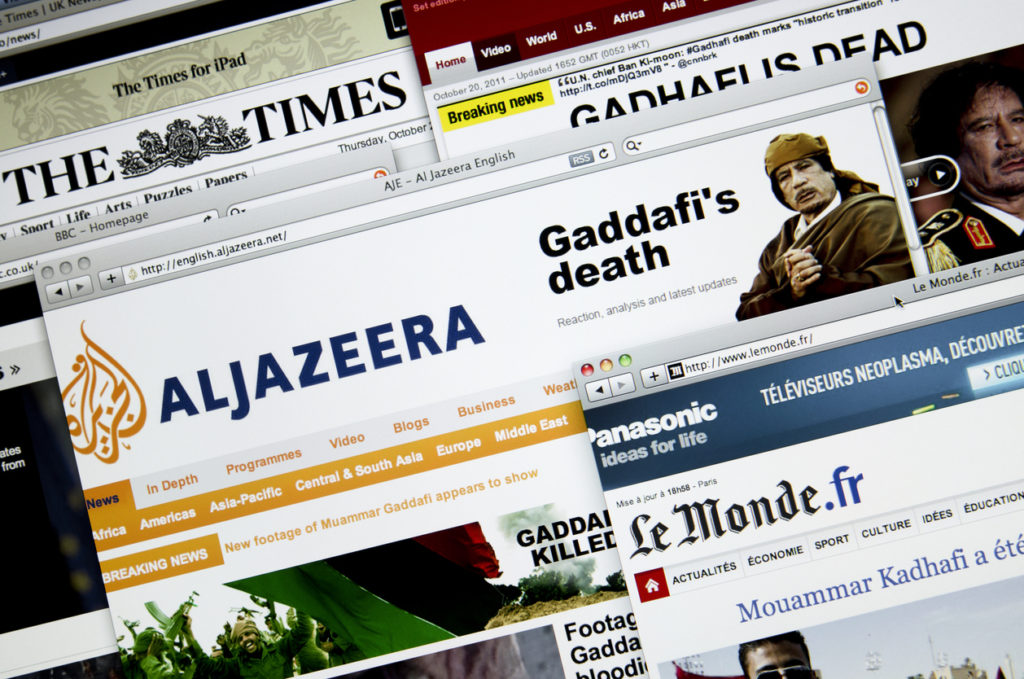 The major Online web newspaper show : Ghadafi death