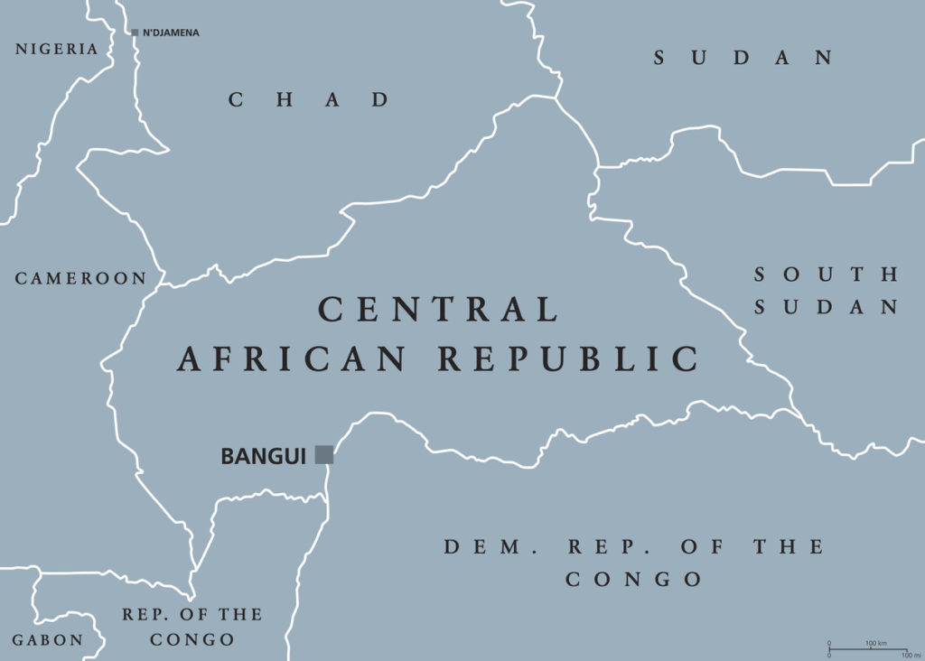 Central African Republic political map