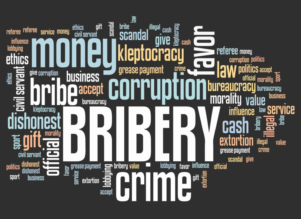 Bribery word cloud