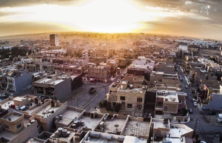 Doing Business in Iraq. Discover How Proelium Law Can Offer Comprehensive Legal Support For Your Organisation to Succeed in This High-Risk Environment.- Erbil Aerial view from plane